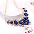 Luxurious Big Blue Gemstone High Quality Jewelry Necklace Gifts